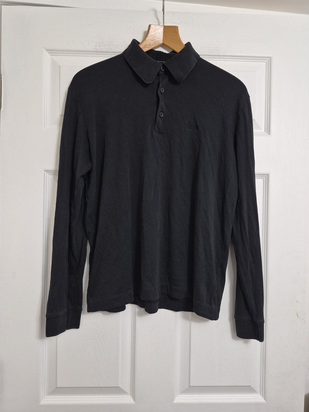Men's Long Sleeve Polo Shirt - Black
